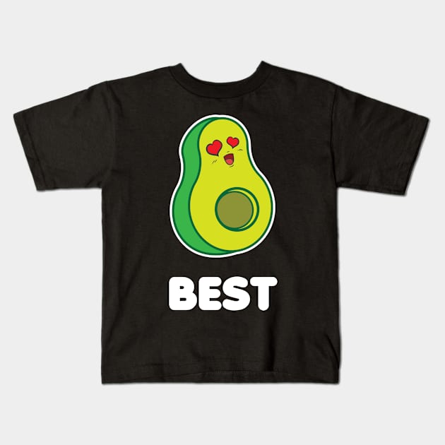 Couples Matching Avocado Romance Cute Heart Eyes Kids T-Shirt by Hasibit